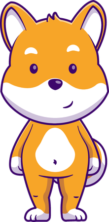 Shiba Inu em pé  Ilustração