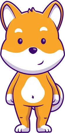 Shiba Inu stehend  Illustration