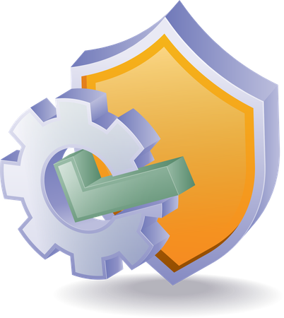 Shield and check mark security symbol  Illustration