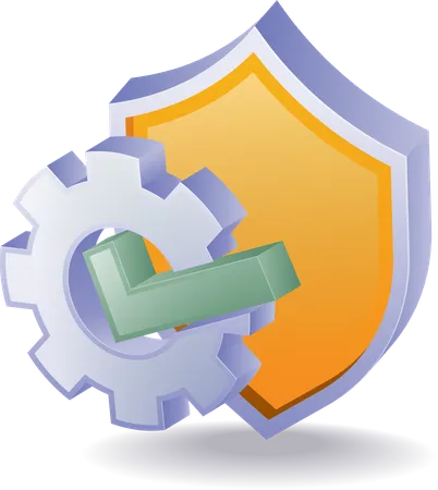 Shield and check mark security symbol  Illustration