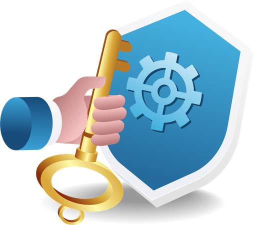 Shield and lock  of maximum security  Illustration