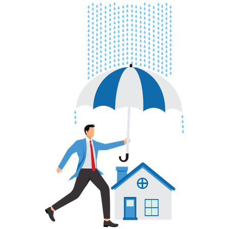 Shield, Insurance, Insurance Agent, Home Insurance, Businessman  Illustration