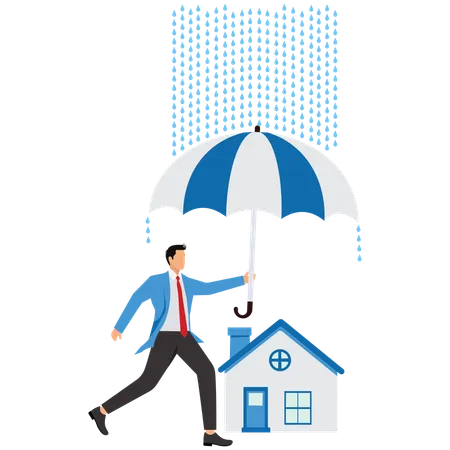 Shield, Insurance, Insurance Agent, Home Insurance, Businessman  Illustration