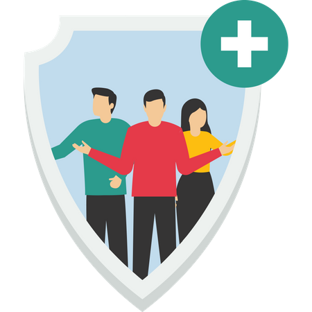 Shield protection for parents and kids  Illustration