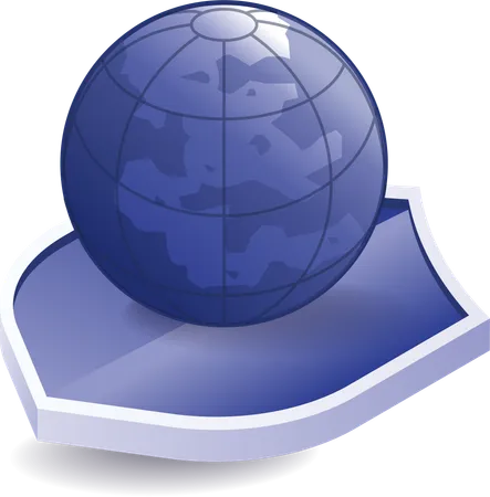 Shield symbol of earth security  Illustration