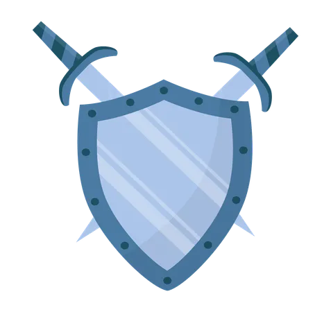 Shield with swords  Illustration