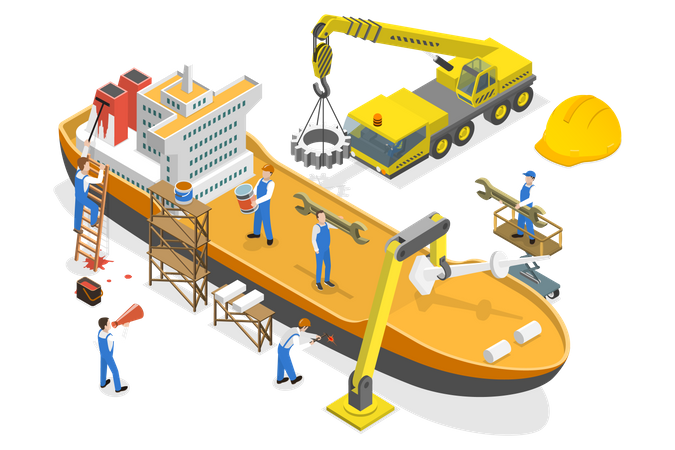 Ship building  Illustration