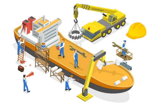Ship building  Illustration