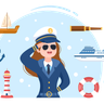 ship captain illustrations