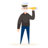 illustration for ship captain