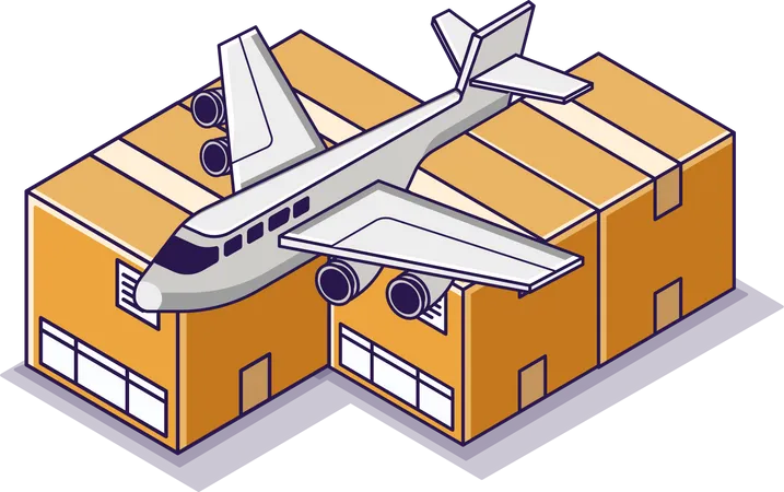 Ship goods by air Illustration