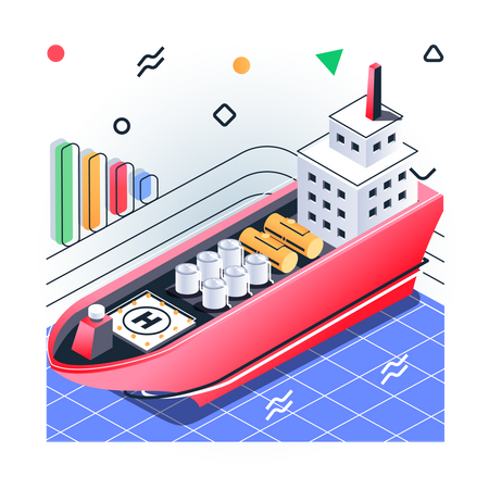 Ship oil transport  Illustration