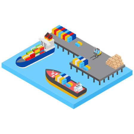Shipment Yard  Illustration