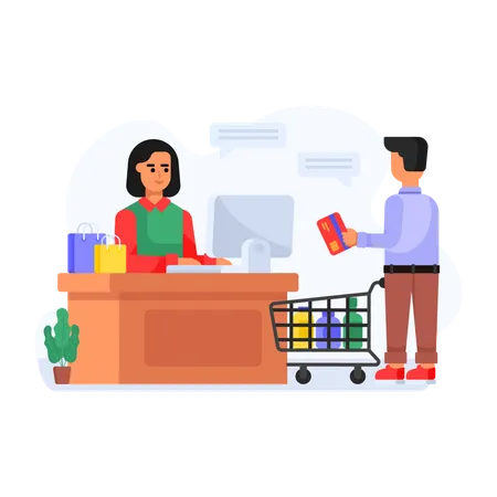 Shipping counter checkout  Illustration