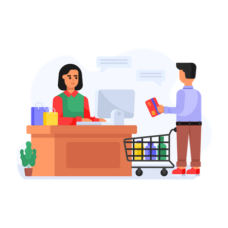 Shipping counter checkout  Illustration