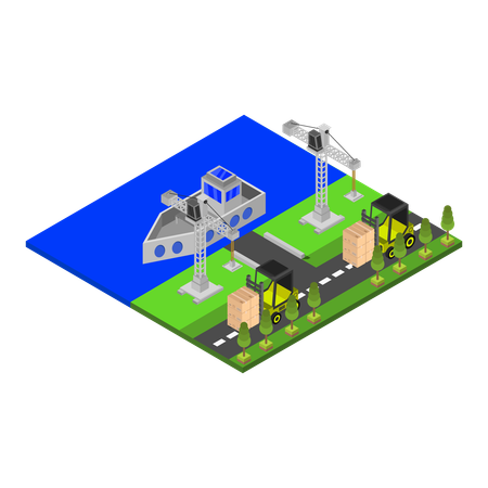 Shipping dock  Illustration