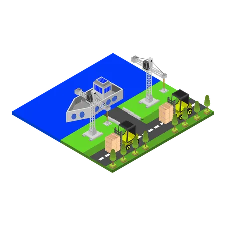 Shipping dock  Illustration