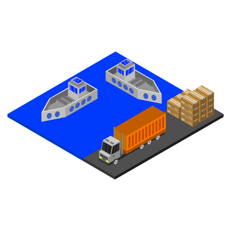 Shipping dock  Illustration