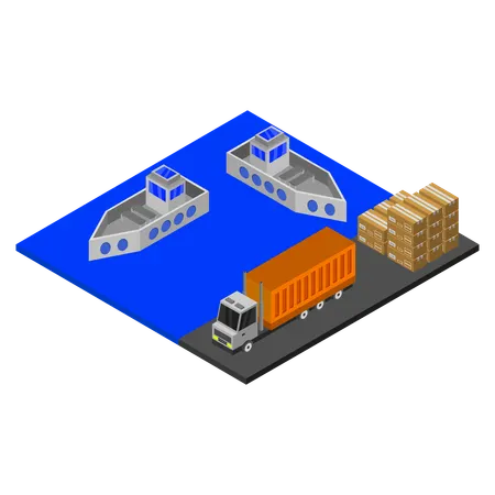 Shipping dock  Illustration