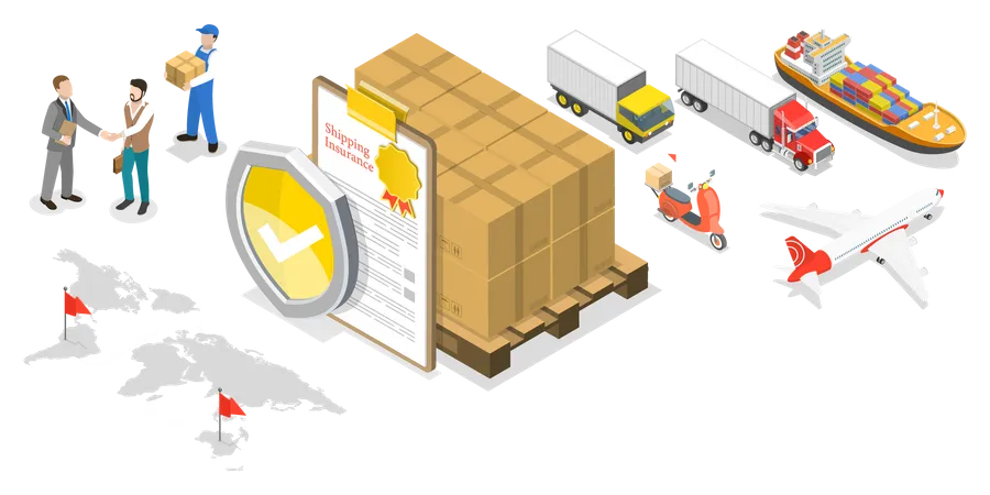 Shipping Insurance  Illustration