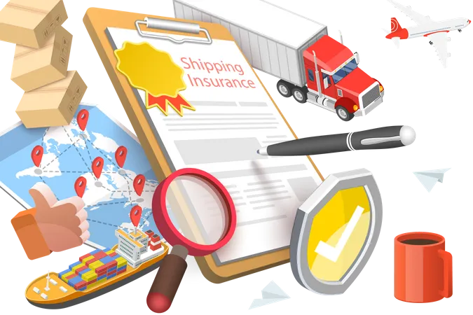 Shipping Insurance  Illustration