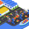 illustrations of shipping port