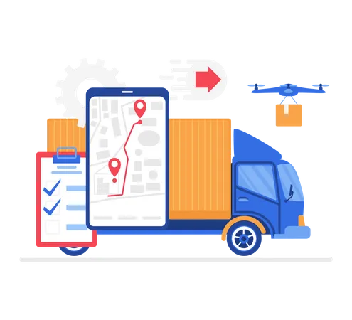 Shipping tracking device  Illustration