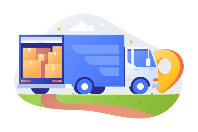 Shipping Truck Vector Illustration Illustration