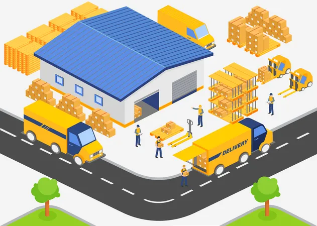 Shipping warehouse  Illustration