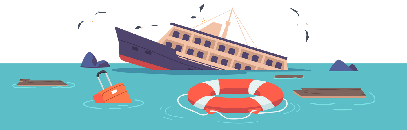 Shipwreck Accident Illustration