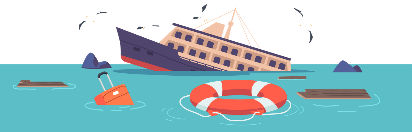 Shipwreck Accident  Illustration