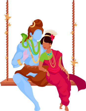 Shiva und Parvati  Illustration