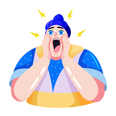 Shocked boy  Illustration