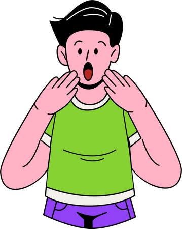 Shocked Boy  Illustration