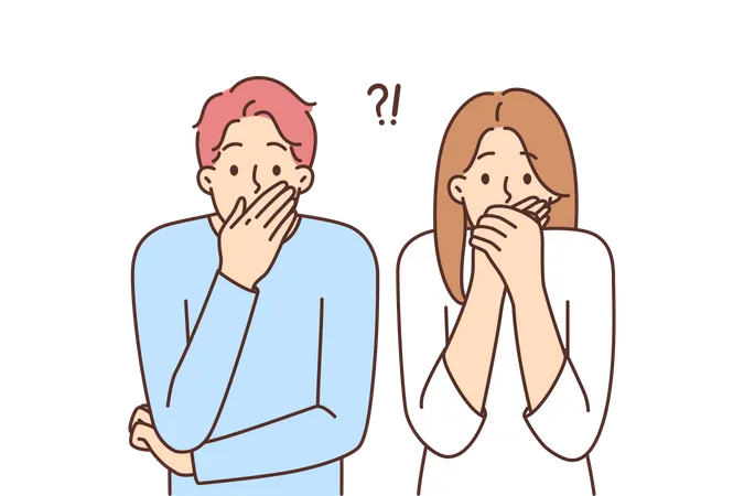 Shocked couple  Illustration