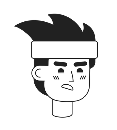 Shocked disgusted headband man  Illustration