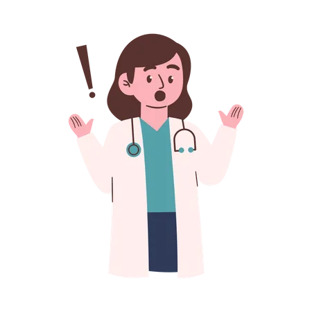 Shocked Female Doctor  Illustration