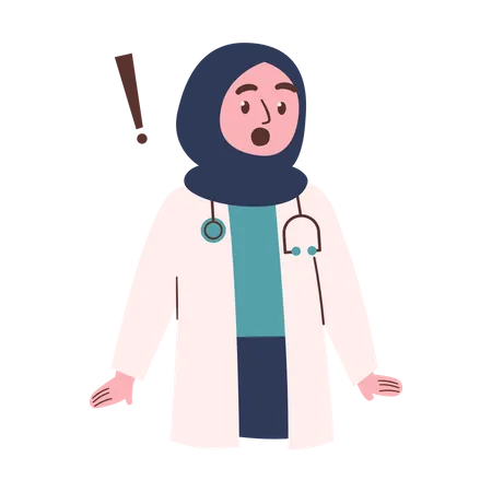 Shocked Female Doctor  Illustration