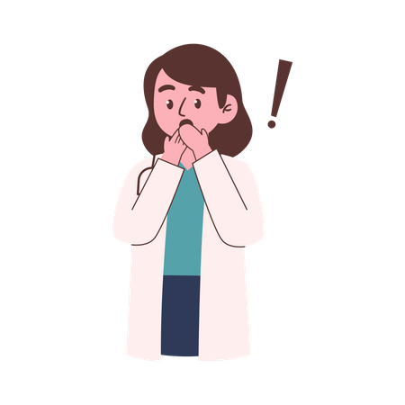 Shocked Female Doctor  Illustration