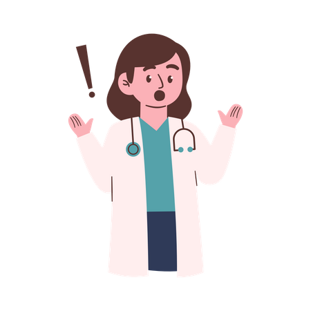 Shocked Female Doctor  Illustration