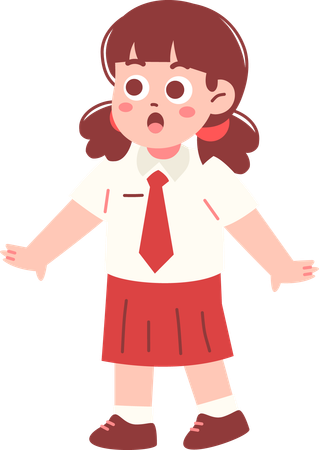 Shocked Girl Student  Illustration