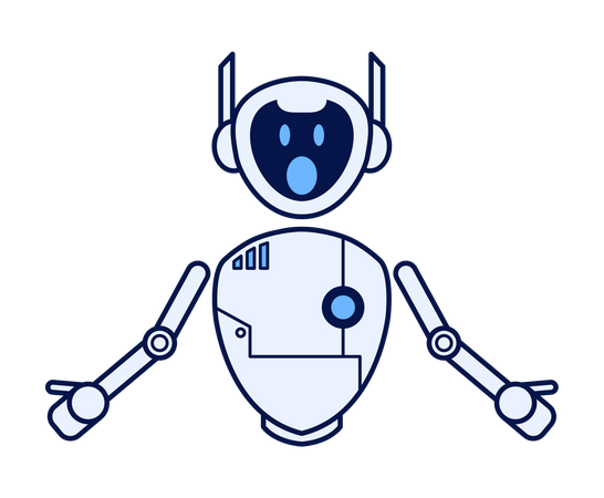 Shocked robot Illustration