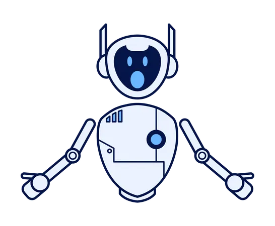 Shocked robot Illustration