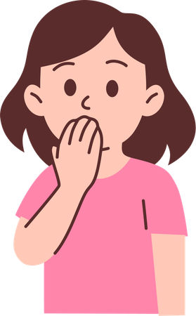 Shocked Woman Covers Mouth  Illustration