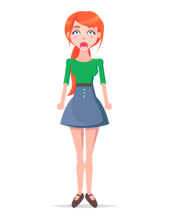 Shocked Young Woman  Illustration