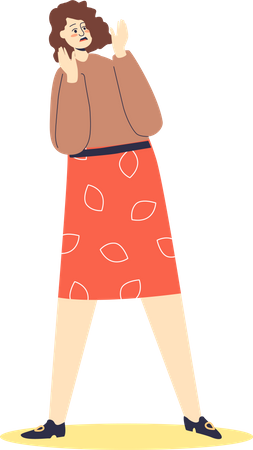 Shocked young woman looking afraid  イラスト