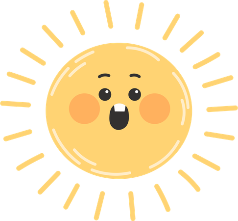Emoji de sol impactante  Ilustración