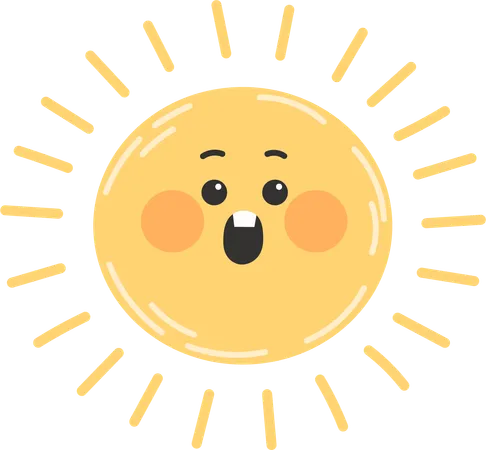 Shockig Sun Emoji  Illustration