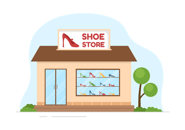 Best Shoe Store interior Illustration download in PNG & Vector format