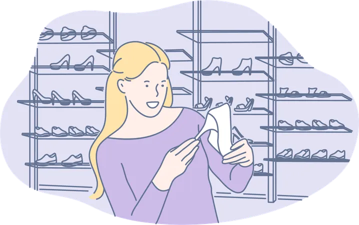 Shoe shopping  Illustration